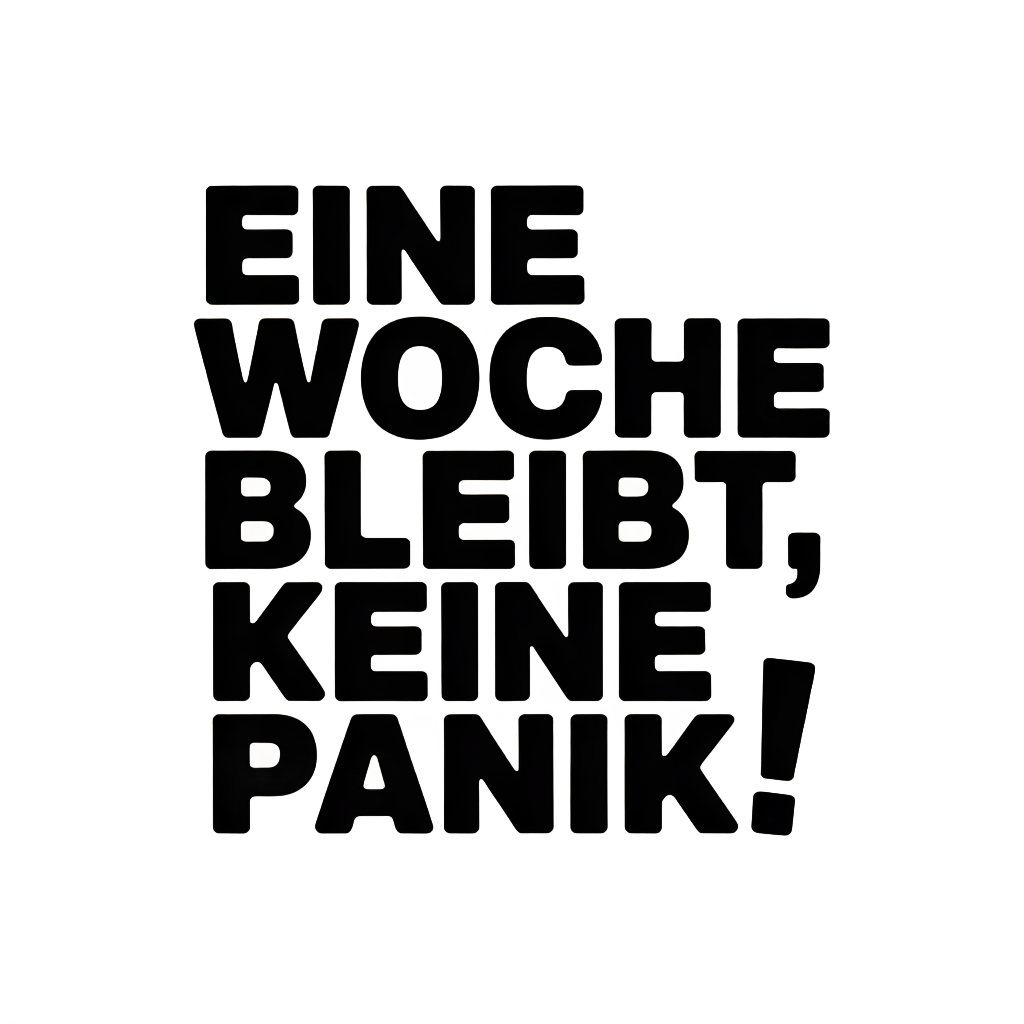 Eine Woche bleibt, keine Panik!