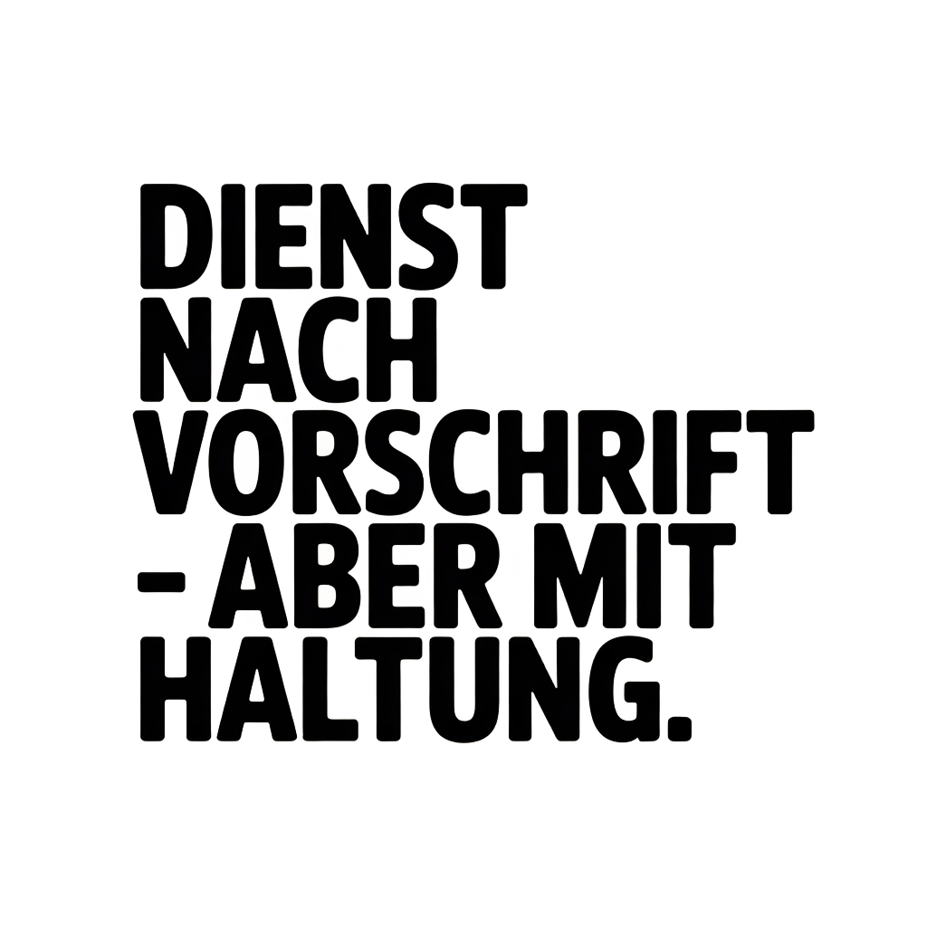Dienst nach Vorschrift - aber mit Haltung.