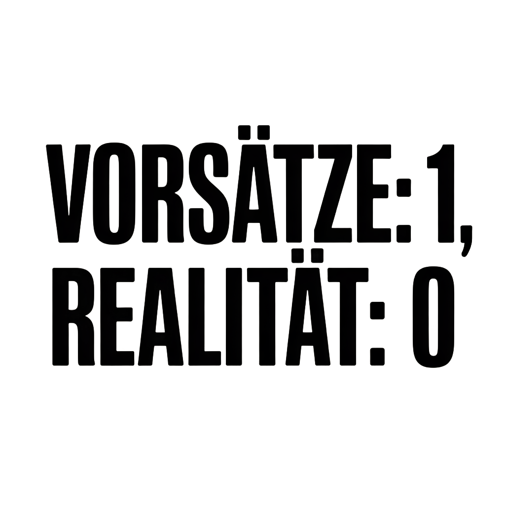 Vorsätze: 1, Realität: 0