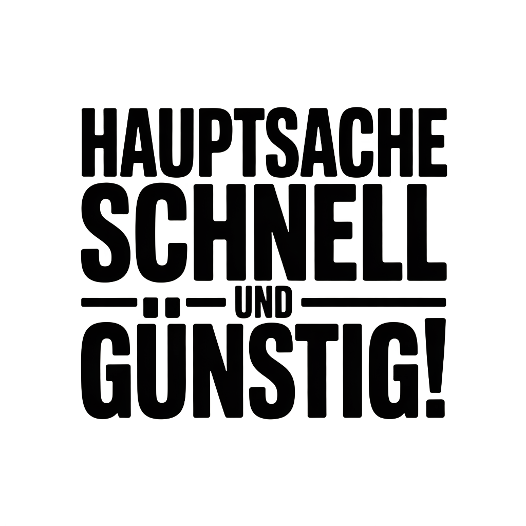 Hauptsache schnell und günstig!